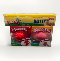 Sunny Days Squeezy Squishy Toys 3 Pack LOT Strawberry Peach Butter Stress Toys