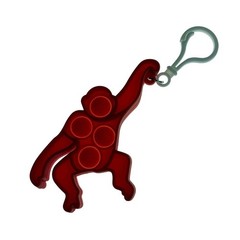 Monkey Red Silicone Pop It Keychain Fidget Stress Toy Clip Lot 2 Kids Adult Gift