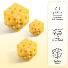 Dasdsa Cheese Squishy Cube Block Squishy Fidget Toys For Adults Easter Basket