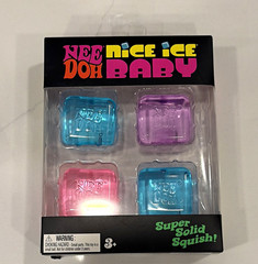 Nee Doh Nice Ice Baby Super Solid Squish Toy 4-Pack, Blue/Pink/Purple
