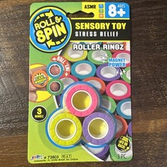 Ja-Ru ROLLER RINGZ Sensory/Fidget ASMR 3-Pack PINK/YELLOW/PURPLE Age 8+ ~ New