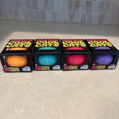X4 Schylling NeeDoh Cool Cats Squishy Squeeze Toy Orange Teal Pink Purple