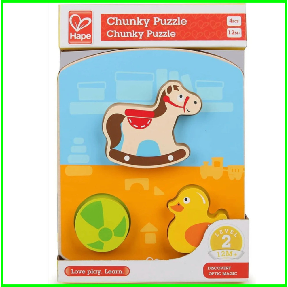 Hape Chunky Puzzle Wooden Educational Toy for Toddlers Preschool Kids IDQ Genius