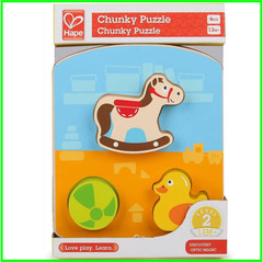 Hape Chunky Puzzle Wooden Educational Toy for Toddlers Preschool Kids IDQ Genius