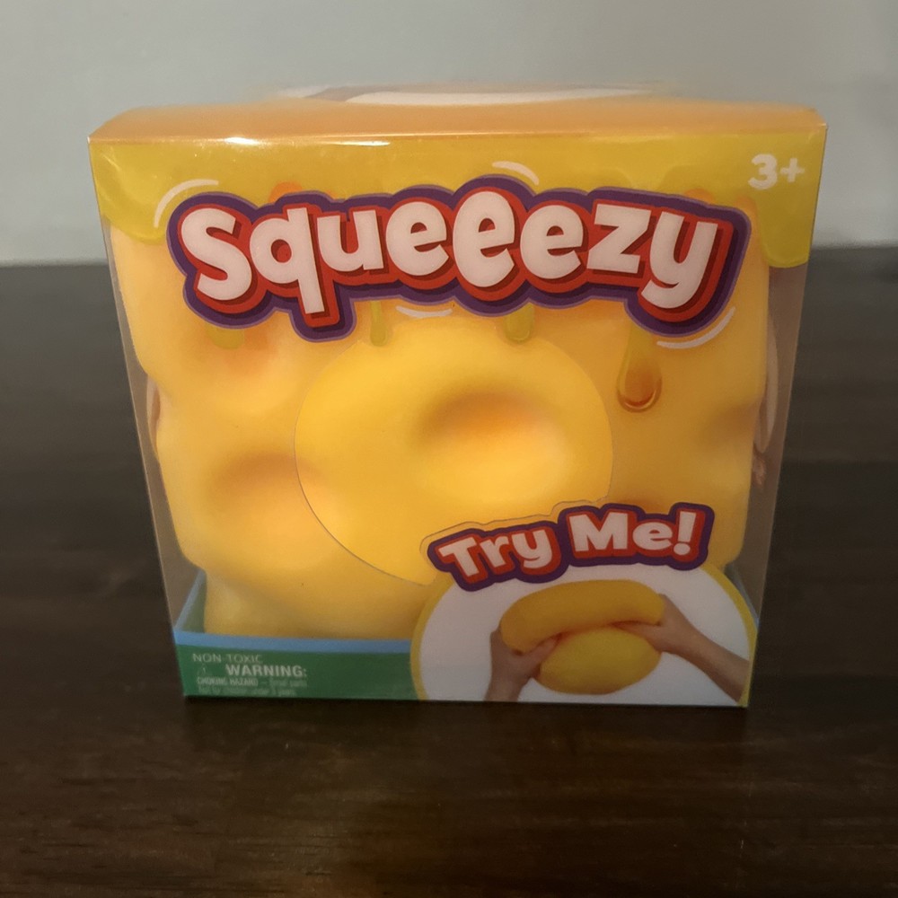 Sunny Days Jumbo Squeezy Cheese Yellow Squishy Toy Stress Relief Sensory Fun