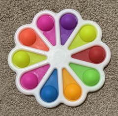 Rainbow Square 100 Button Pop It And 2 Simple Dimple Sensory Fidget Toy