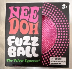 Schylling NeeDoh Fuzz Ball Velvet Squeeze Ball Pink Ages 3+