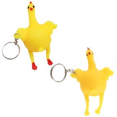 Chicken and Eggs Squeeze Keyrings Decompression Relieve Stress Novelty Toy