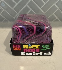 NeeDoh Nice Berg Swirl XL Giant Nee Doh Squishy Swirl Cube Pink Purple Black