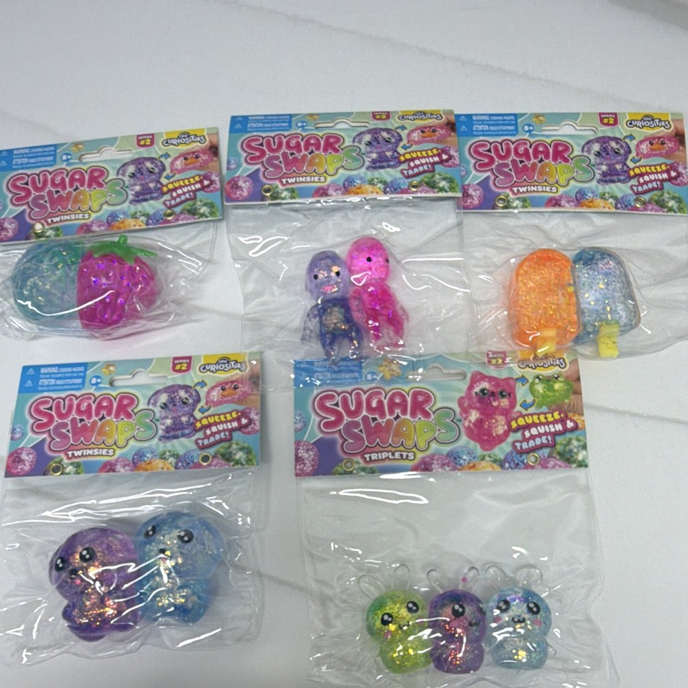 ORB Curiosities Sugar Swaps Series 2 Squish Squeeze Toys Twinies & Triplets LOT