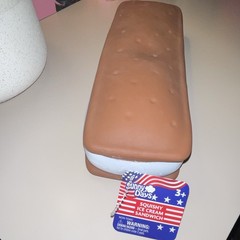 Sunny Days Squishy Ice Cream Sandwich Tactile Squeeze Toy Brown White 571231