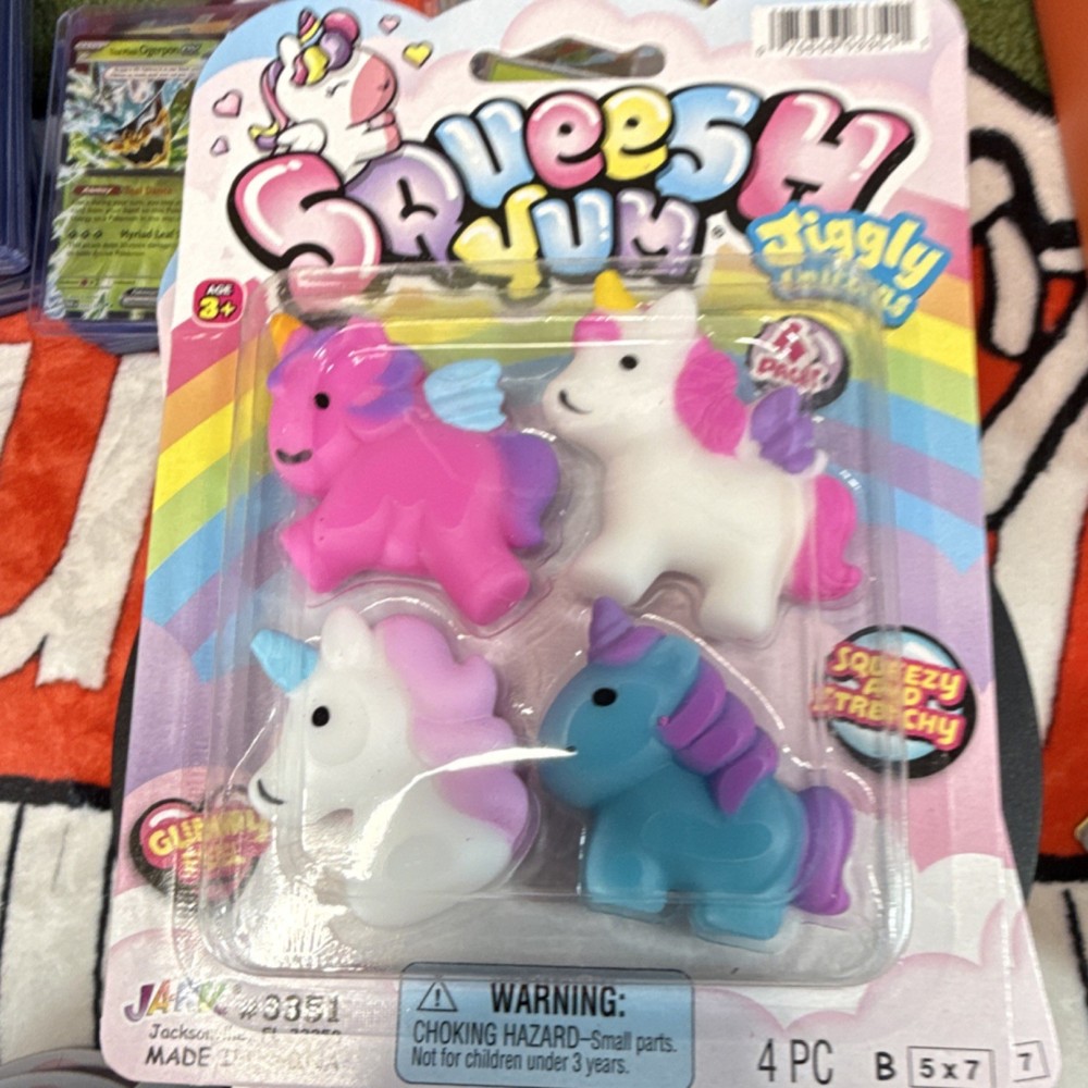 Ja-Ru Jiggly Unicorns Tactile Squeeze Toys 4-Pack A Total Of 13 Packs Bulk Lot