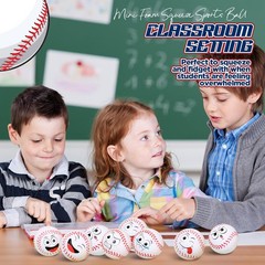 Arrowbash 24 Pcs 2.5 Face Baseball Stress Balls Bulk Funny Face Baseball