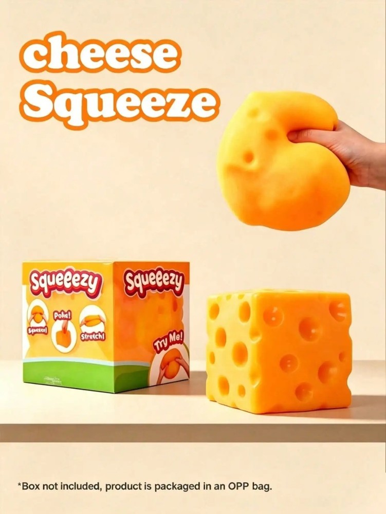 Sunny Days Jumbo Cheese Squishy Squeeze Sensory Fidget Stress Relief Toy