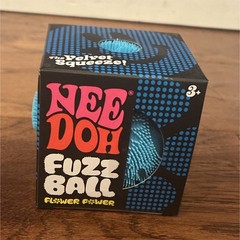 NeeDoh Fuzz Ball Flower Power Velvet Squeeze Toy, Blue, Ages 3+