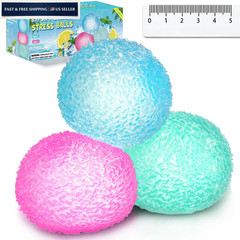 3Pc Big Soft Sensory Stress Balls, Textured Memory Gel Large, Random