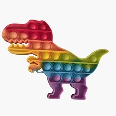 Dinosaur Rainbow Silicone Pop It Fidget Toy