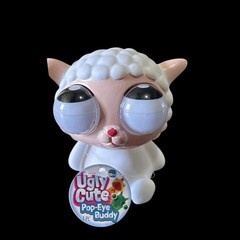 Squish Squeeze Ugly Cute Pop Eye Buddy White Lamb Stress Reliever Fidget Toy