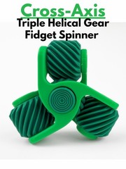 Cross-Axis Triple Helical Gear Fidget Spinner Green Tactile Sensory Toy