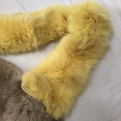 Assorted Colorful 2.5 Yards Real Fur Scraps Craft Seeing Cosplay Purple Yellow