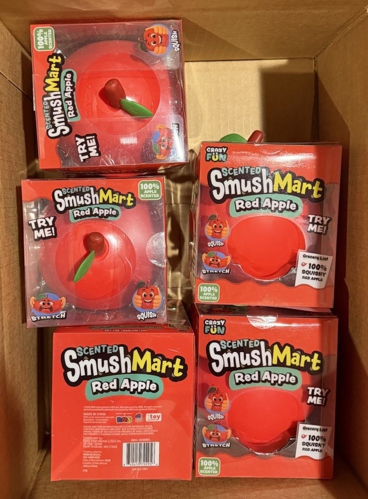 (Lot of 5) Crazy Fun RMS Smush Mart Squishy Scented Apple (Lot of 5)