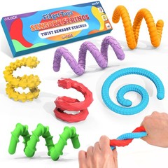 Fidget Toys Silicone Sensory Sticks, 25 cm, Red, Orange, Yellow, Green, Blue