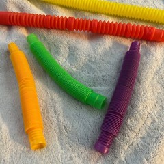 5pc Pop Tube Sensory Fidget Toys Set Colorful Stretch Bendable Tactile Tubes
