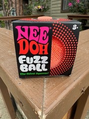 Nee Doh Needoh FUZZ BALL The Velvet Squeeze Fuzzball NEW Orange