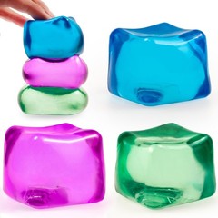 MUYMUT 3-Pack Stress Cube Gel-Filled Squishy Fidget Toy Anxiety Relief Focus