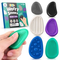 Fidget Toys Adults Sensory Stone: 6 Pack 4.68 inches, Multiple Colors