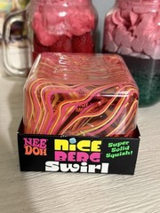 NeeDoh Nice Berg Swirl XL Giant Nee Doh Squishy Swirl Cube Orange Pink Yellow