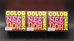 Schylling Nee Doh Color Change Lot of 3 Squish Squeeze Toys Yellow Red & Blue ++