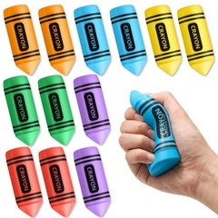 Wiwiqing 12 Pcs 3.94 Inches Crayon Stress Balls Toys Teacher Gift Kids Adult