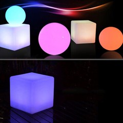 RGB Light Up Square Cube LED 12″ Party Decor Lighting Furniture With 15m Remote