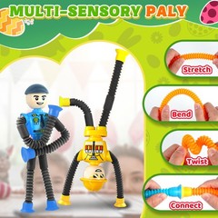 Easter Basket Stuffer Gift for Toddlers Kids Robot Sensory Travel Toys 4Pcs…