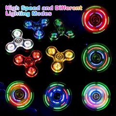 FIGROL 5 Pack Fidget Spinner, Light Up Small, Blue&white&green&yellow&red