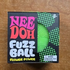 NeeDoh Fuzz Ball Flower Power Green Velvet Squeeze Stress Ball New in Box