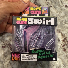 Schylling Nee Doh Nice Cube Swirl Super Solid Squish Toy Purple Black White