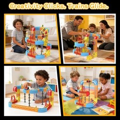 Electric Train Set for Kids Infinity Magentic Racer Track Blocks with 88PCS