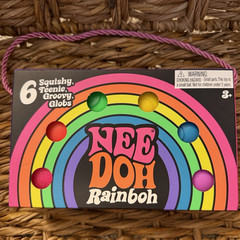 Nee Doh Rainbow Groovy Glob Teenie Squishy 6 Pack- Rainboh