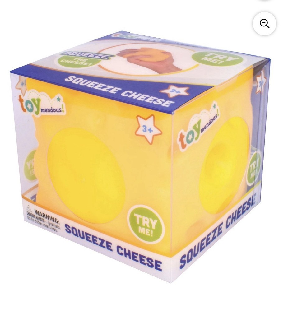 Cheese squishy Toymendous Squeeze Cheese, Squishy Stress Toy, Children Ages 3+