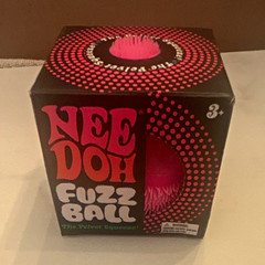 Schylling NeeDoh Fuzz Ball Velvet Squeezer Toy Pink/Black Ages 3+ 25326HY