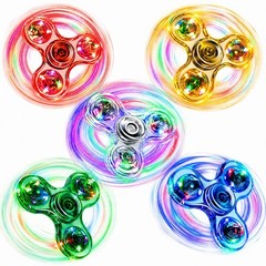FIGROL 5 Pack Fidget Spinner, Light Up Small, Blue&white&green&yellow&red