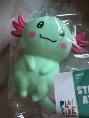 Axolotl Toy, Pull, Stretch Teal And Pink Squishy With Sand Inside Ships Today