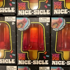 PINK & YELLOW Needoh NICE-SICLE Popsicle Nicesicle Jelly Squishy Toy NEE DOH NEW