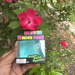 NEW Nee Doh Needoh Nice Cube Super Solid Squish Blue Toy