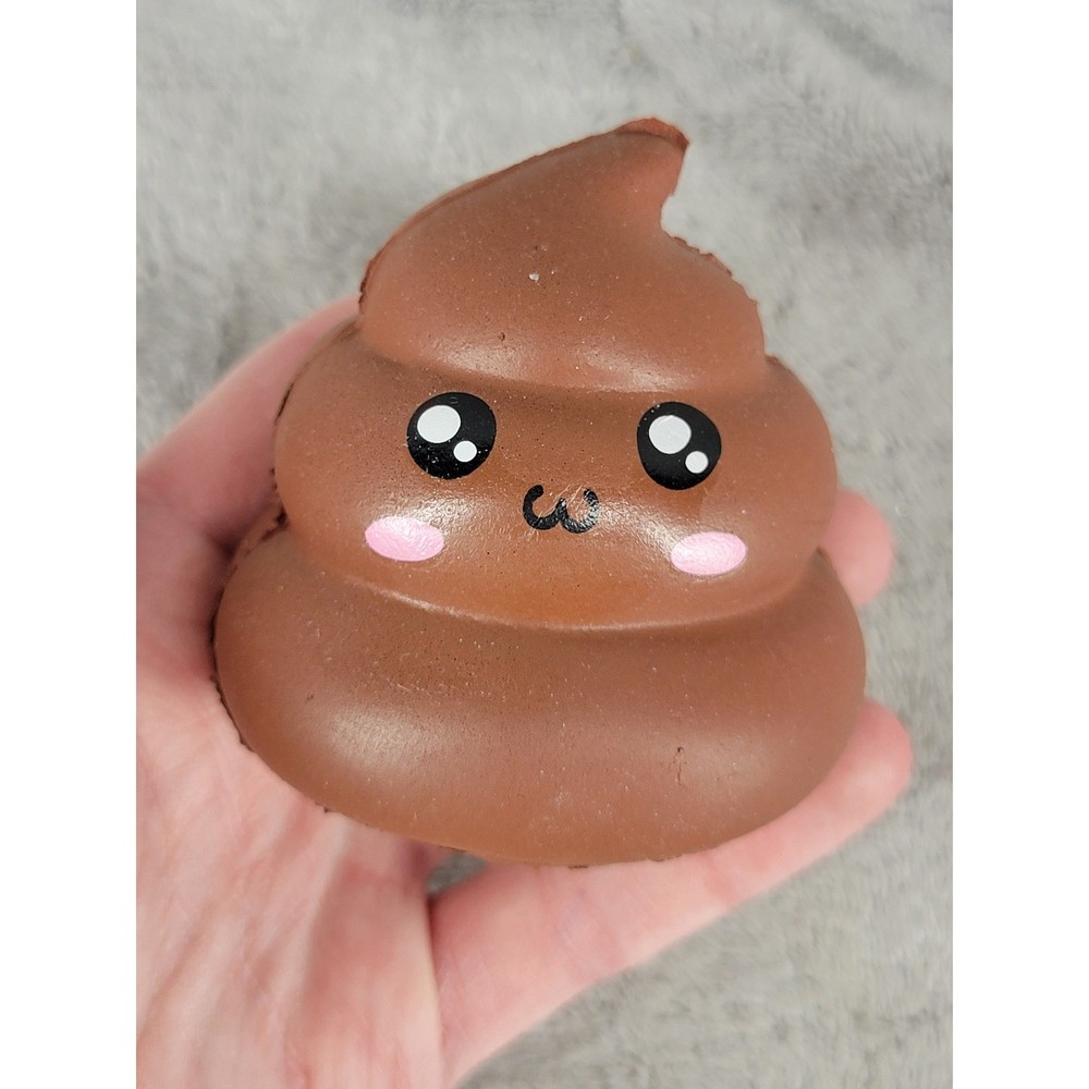 Kawaii Poop Squishy Stress Ball Toy Cute Emoji Face Brown Soft Squeeze