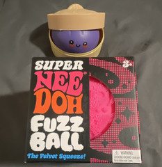 NeeDoh Super Fuzz Ball Pink XL Velvet Squeeze