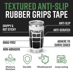 Dragon Grips 13-Piece Rectangular Rubber Grip Tape Pack – Black 1 pack,