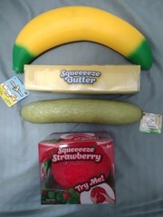 Squeeeeze Banana butter strawberry pickle Squeeze Toy sunny days fun kids